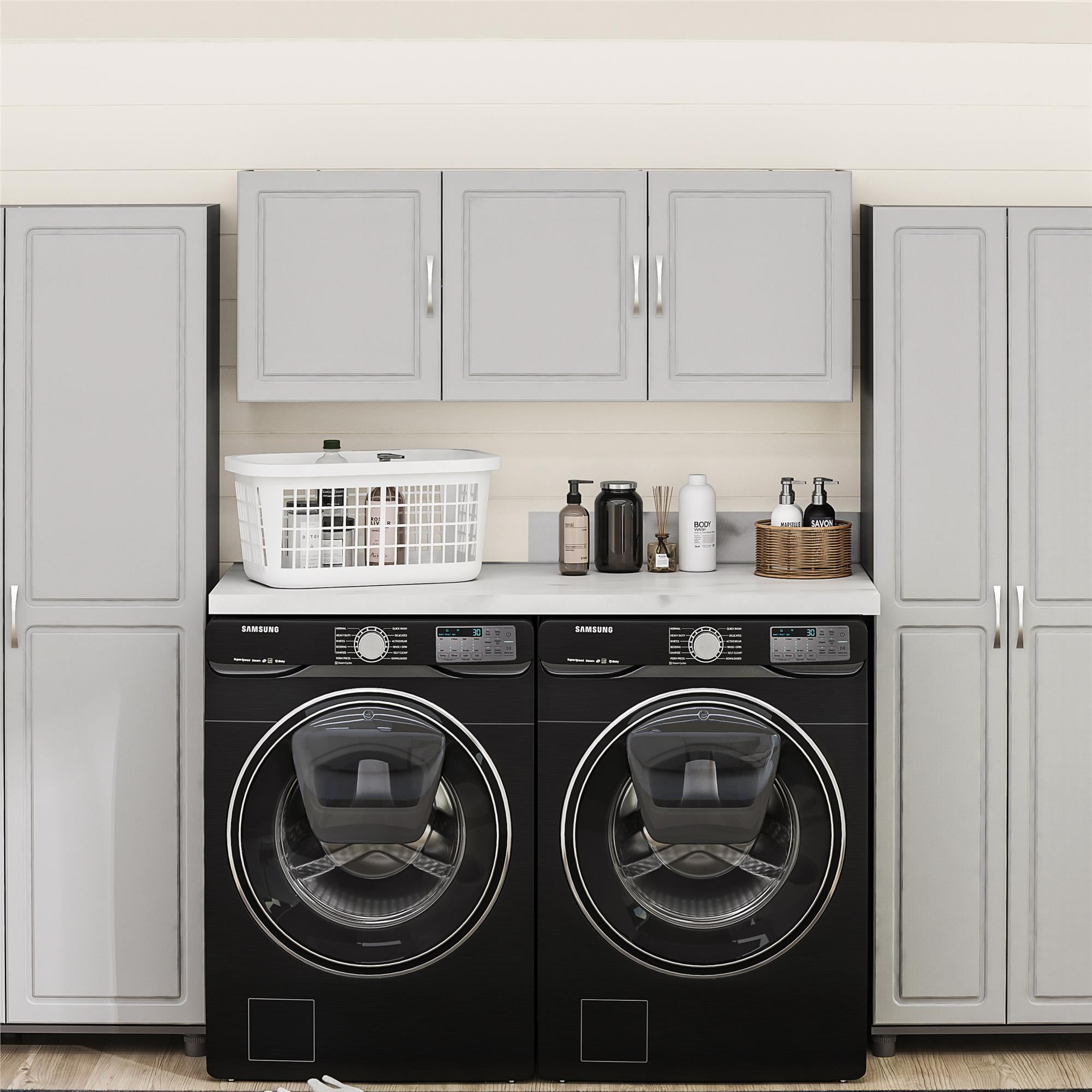 Kendall 54" Wall Cabinet, Graphite Gray/Light Gray