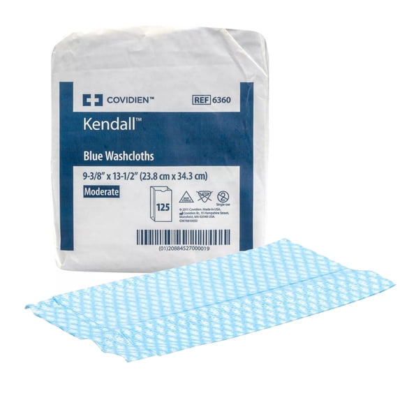Kendall Adult Wipe or Washcloth 9-3/8 X 13-1/2 Inch 6360, 4 Pack 500 Wipes