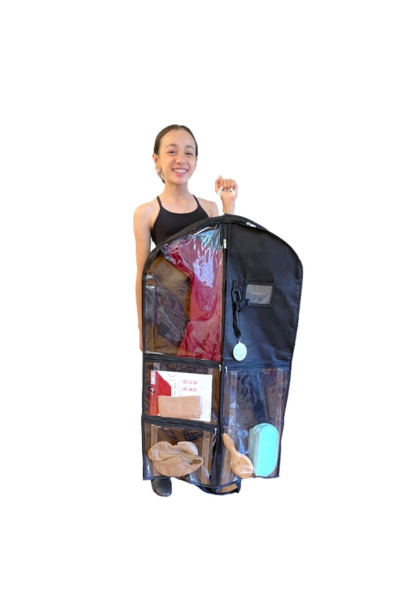 Dance Garment Bag Costume Organizer for Dancers, Beauty Pageants, Sports, Gymnasts, Figure Skaters, Travel and more -Raven Black 40 inch Long