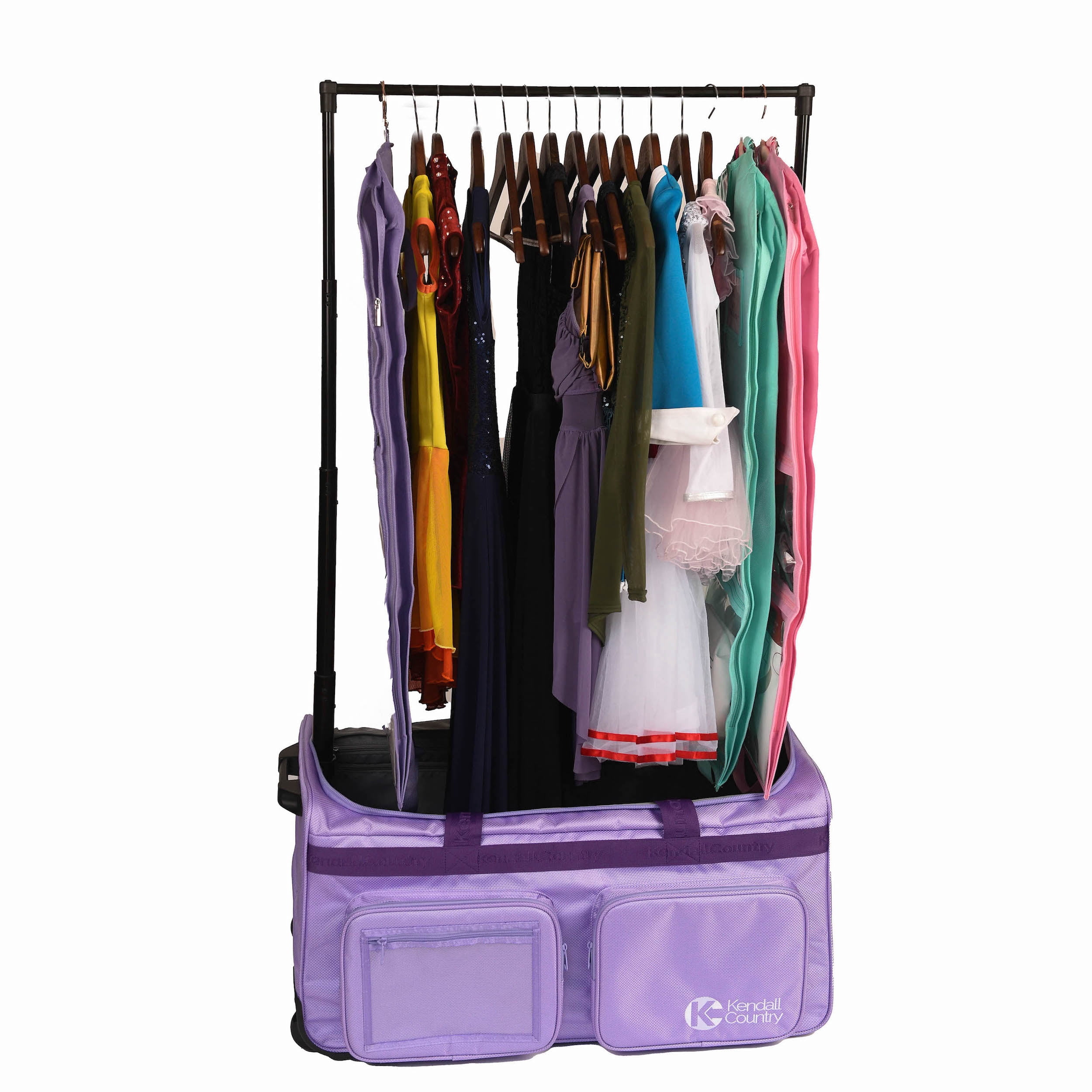 Kendall Country Dance Rolling Duffel with Garment Rack, Lilac, Large, 28-inch