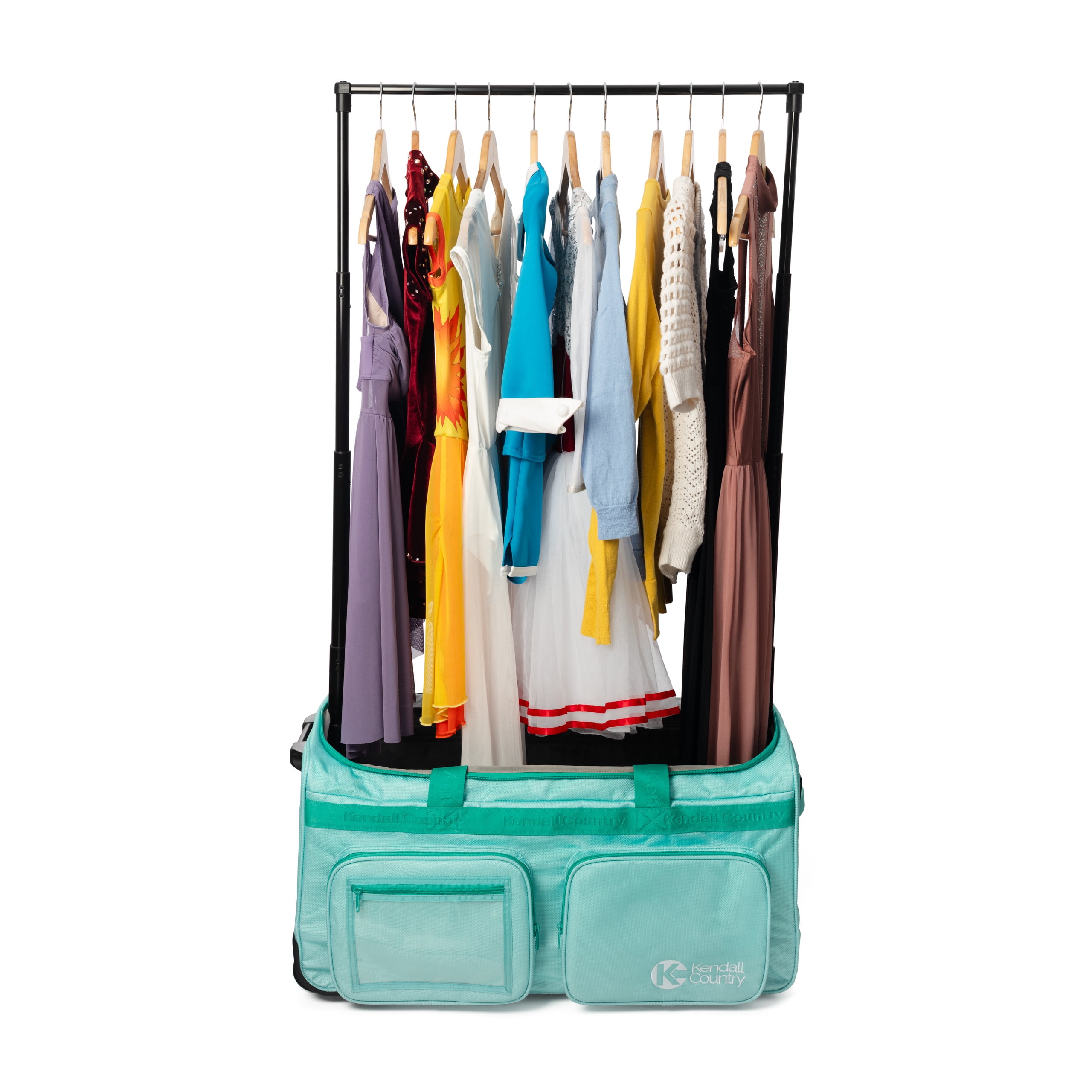 Kendall Country Dance Rolling Duffel with Garment Rack, Seafoam, Large, 28-inch