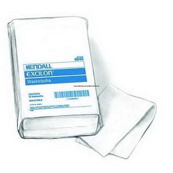 Kendall Excilon Washcloth, Novonette Finish, 10" X 13", White