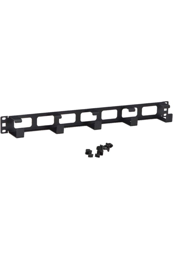 1U Tool-less 5X D-Ring Cable Manager - Black Powder Coat - 1 Pack
