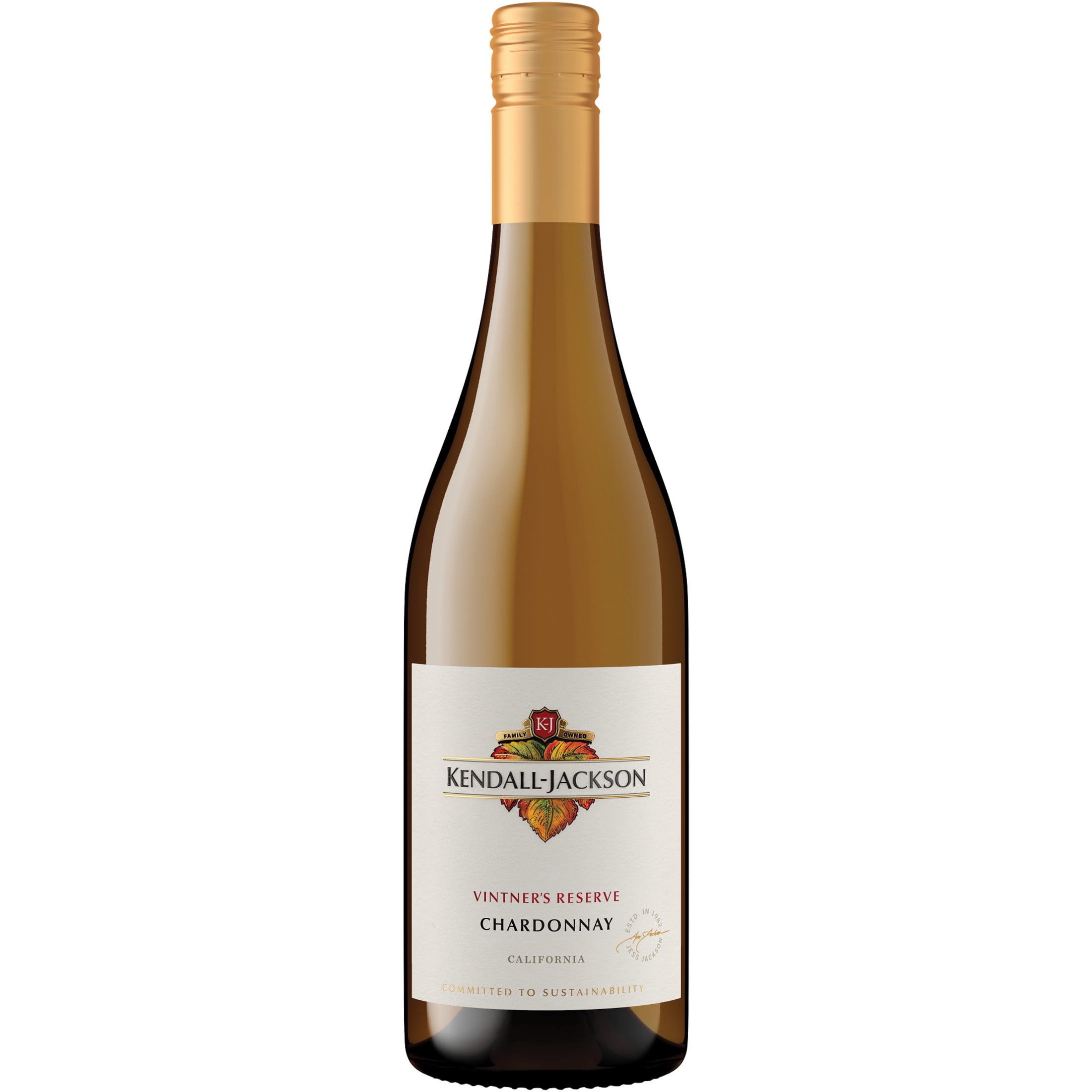 Kendall-Jackson Vintner's Reserve California Chardonnay White Wine, California, 13.5% ABV, 750ml Glass Bottle, 5-150ml Servings