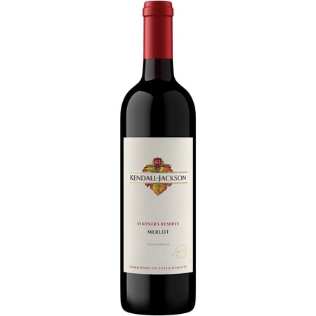 Kendall-Jackson Vintner's Reserve Sonoma County Merlot Red Wine, California, 14.5% ABV, 750ml Glass Bottle, 5-150ml Servings