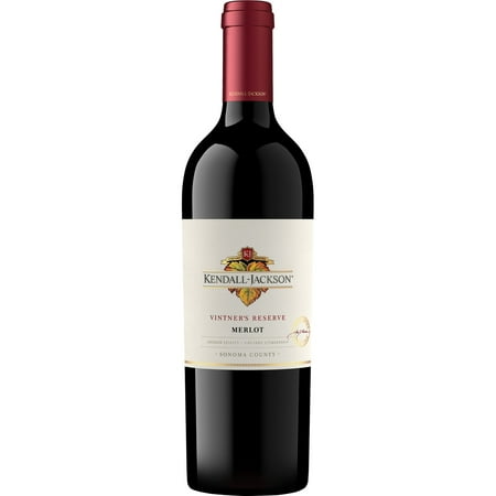 Kendall-Jackson Vintner's Reserve Sonoma County Merlot Red Wine, California, 14.5% ABV, 750ml Glass Bottle, 5-150ml Servings