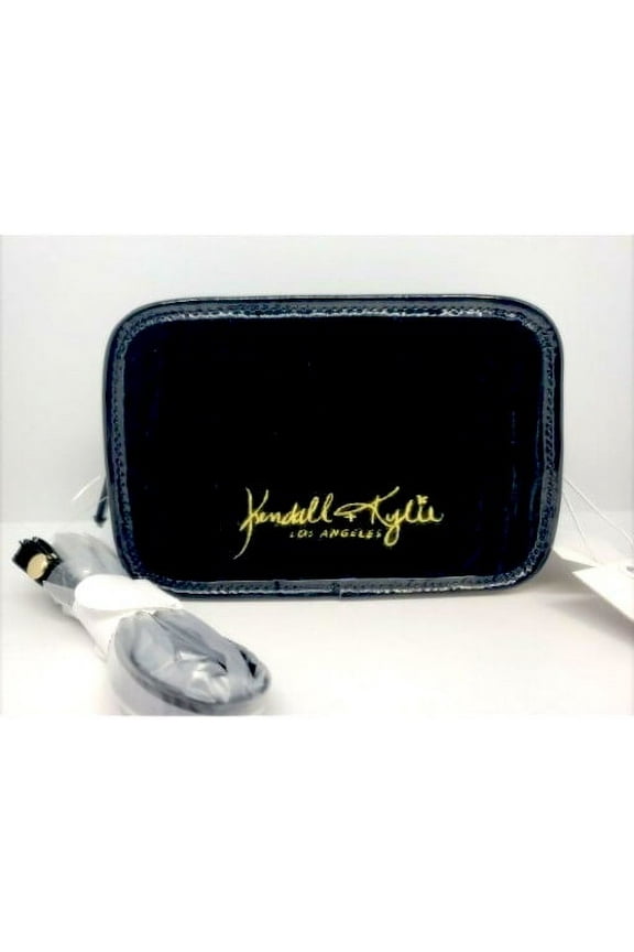 Black Faux Velvet Crossbody Bag w/Removable Strap