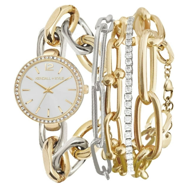 Kendall + Kylie Dainty Silver/Gold Chain Link Metal Analog Watch and ...