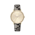 thumbnail image 1 of Kendall + Kylie Gold Tone with Textured Black Patent Leather Strap Analog Watch, 1 of 4
