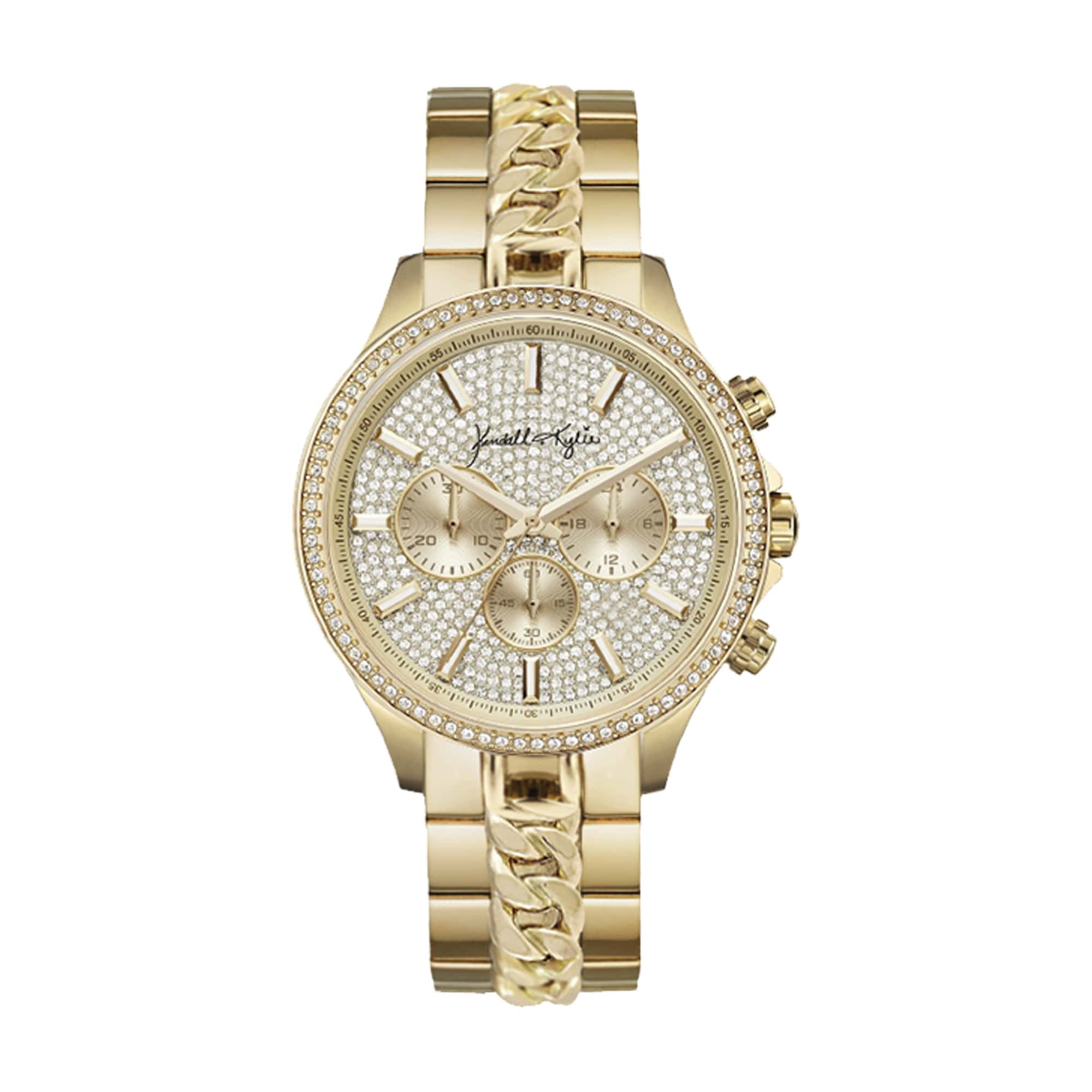 Kendall + Kylie Chronograph Rosegold Tone Metal Strap Analog Watch