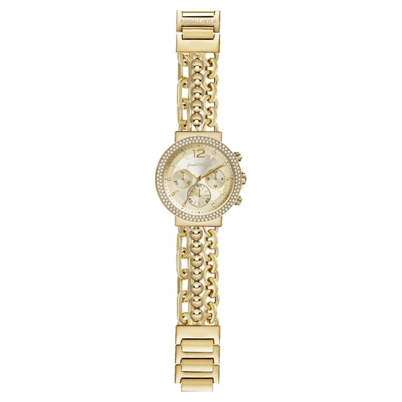 Kendall + Kylie Ladies Quartz Movement Gold Triple Rope Metal Strap Analog Fashion Watch