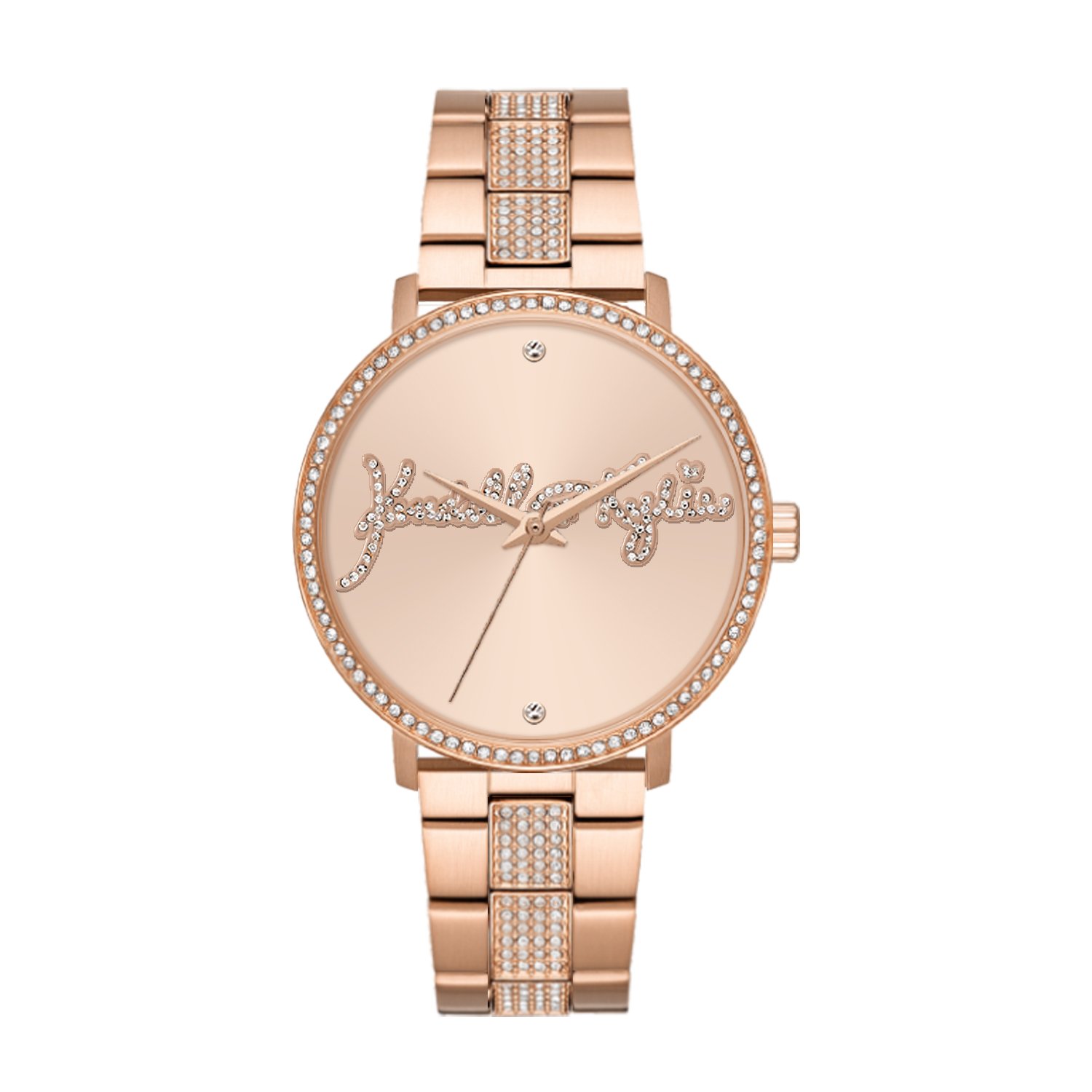 Kendall + Kylie Rose Gold Toned Metal Analog Watch with Bedazzled Logo - image 1 of 4