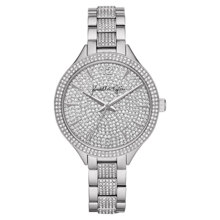 Luxurious Silver Crystal-Embellished Watch Amazon.com: Gosasa Luxury Unisex Crystal Diamond Watches  main image 2