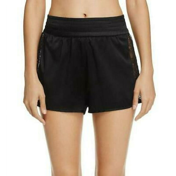 Kendall + Kylie Women's Black High Waist Ruched Shorts Sleepwear Size S MSRP $58