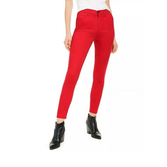 Kendall + Kylie Women's High Rise Skinny Jeans Red Size 26