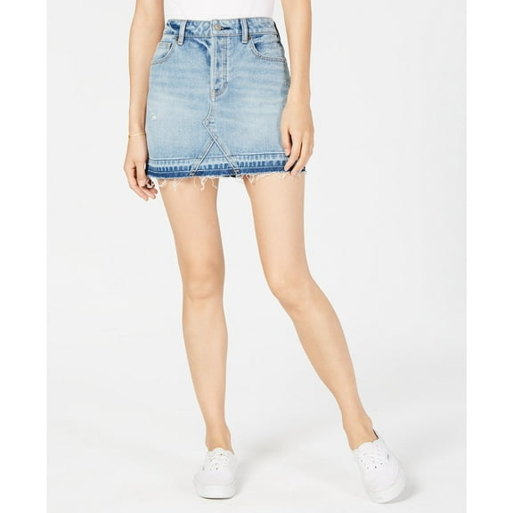Kendall + Kylie Womens Button Fly Released Hem Denim Skirt;25
