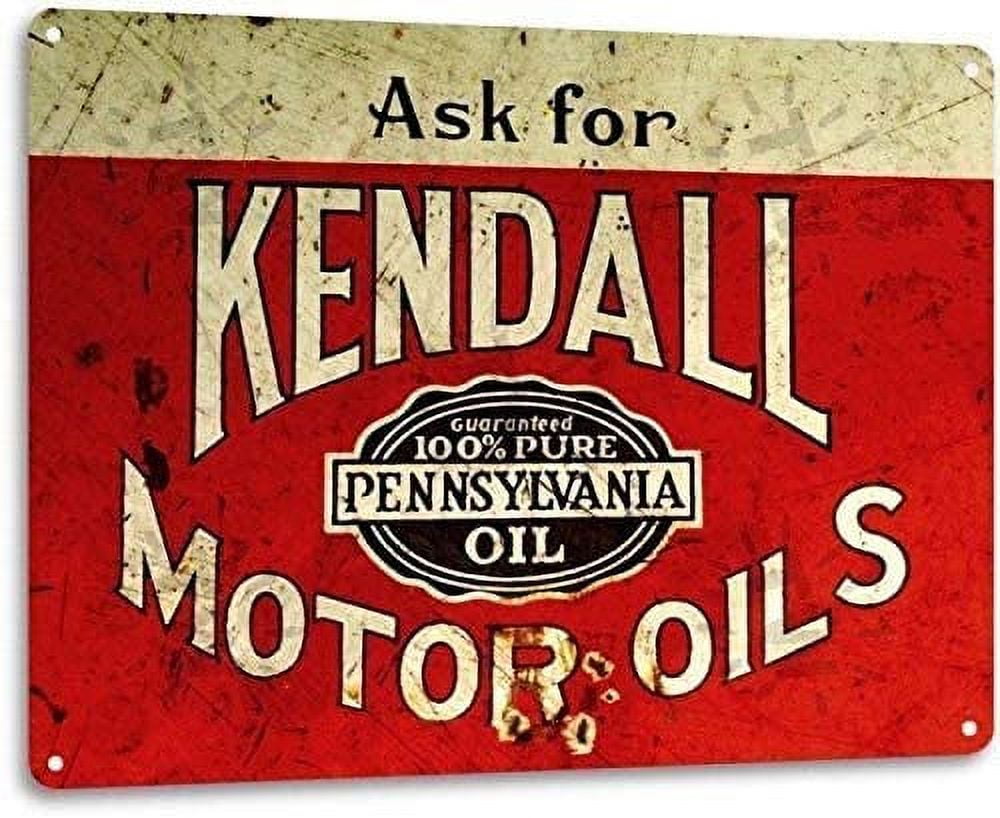 Kendall Motor Oil Logo Gas Garage Retro Vintage Look Rustic Wall Decor