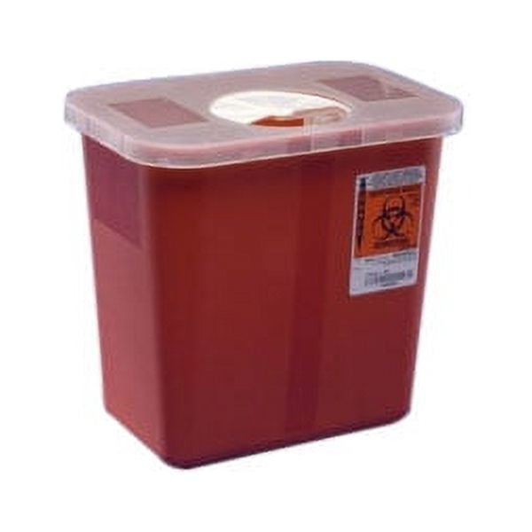 Kendall MultiPurpose Sharps Container With Hinged Rotor Lid, 3 Gallon