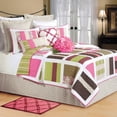 thumbnail image 1 of Kendall Pink Green Contemporary King Quilt, 1 of 1