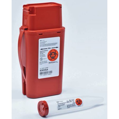 Sharps Container, 1 Quart, SharpSafety Transport Container, 8303SA - Each