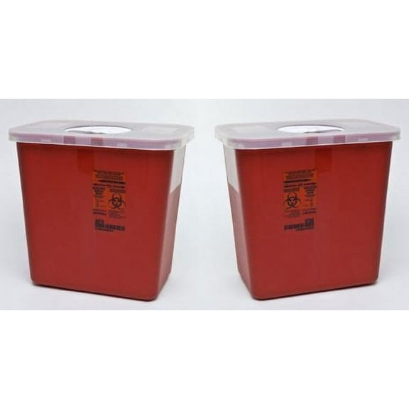 Kendall Sharps Container with Rotor Lid - 2 Gallon by KENDALL HEALTHCARE (2)
