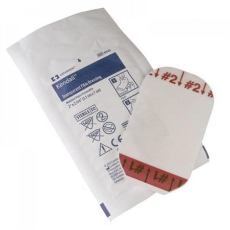 Kendall Transparent Film Dressing Sterile First Aid Gauze Pads, 4 x 4-3/4 Inch, 50 Count