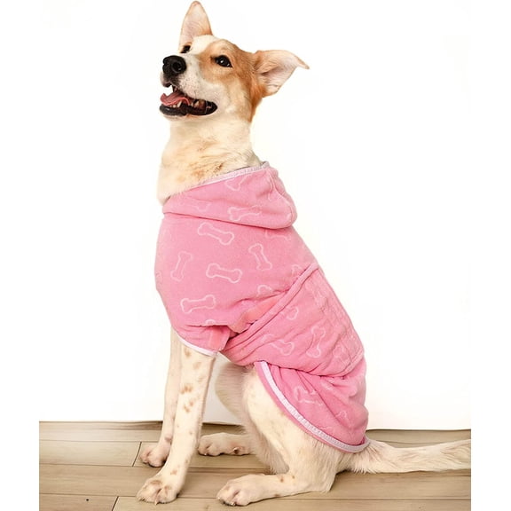 Kendall Wags Microfiber Dog Bathrobe, Pink Small