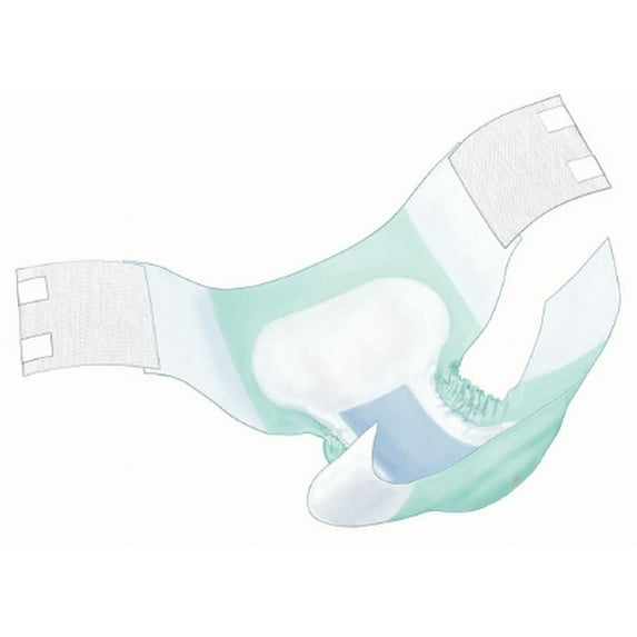 Kendall Wings Adult Bariatric Brief Unisex, 3XL, 95'' Waist, Green, Bag of 8, 8 Pack (64 Total)