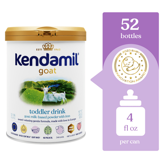 Kendamil Goat Toddler Drink, European Formula Powder with Whole A2 Milk, HMOs, & Dha, 28.2oz