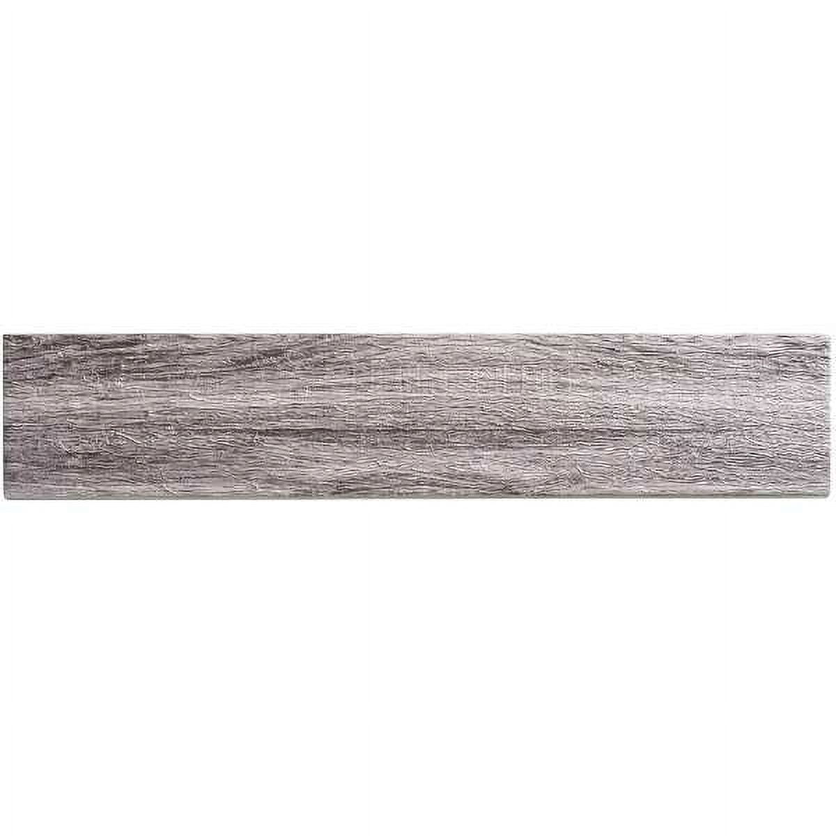 Kendel 3'' x 14'' Matte Black Glass Wood Look Tile