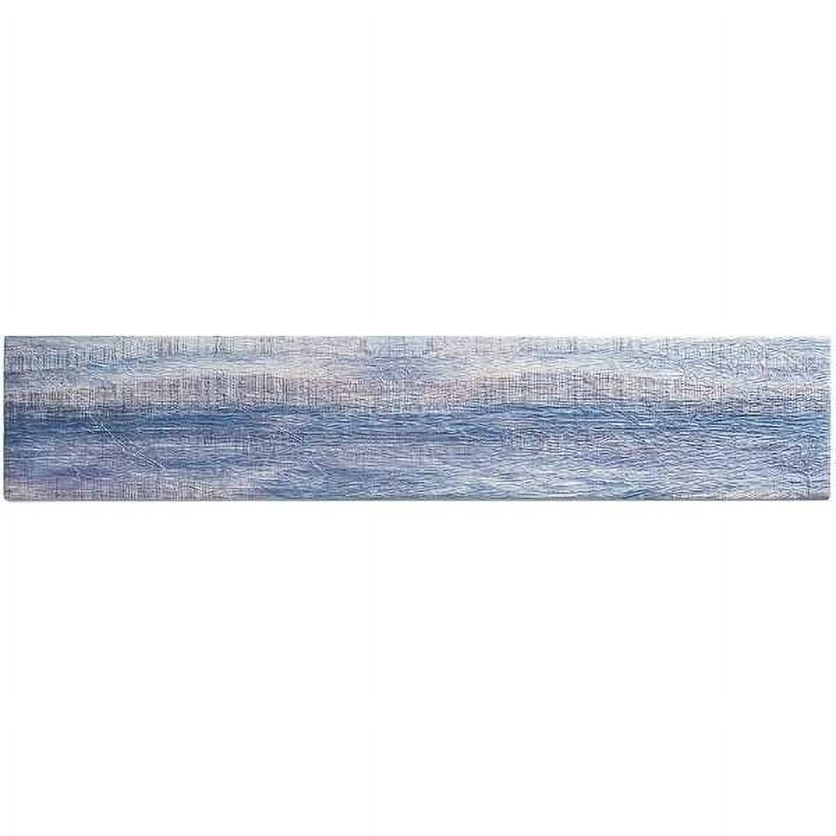 Kendel 3'' x 14'' Blue Glass Wood Look Subway Tile