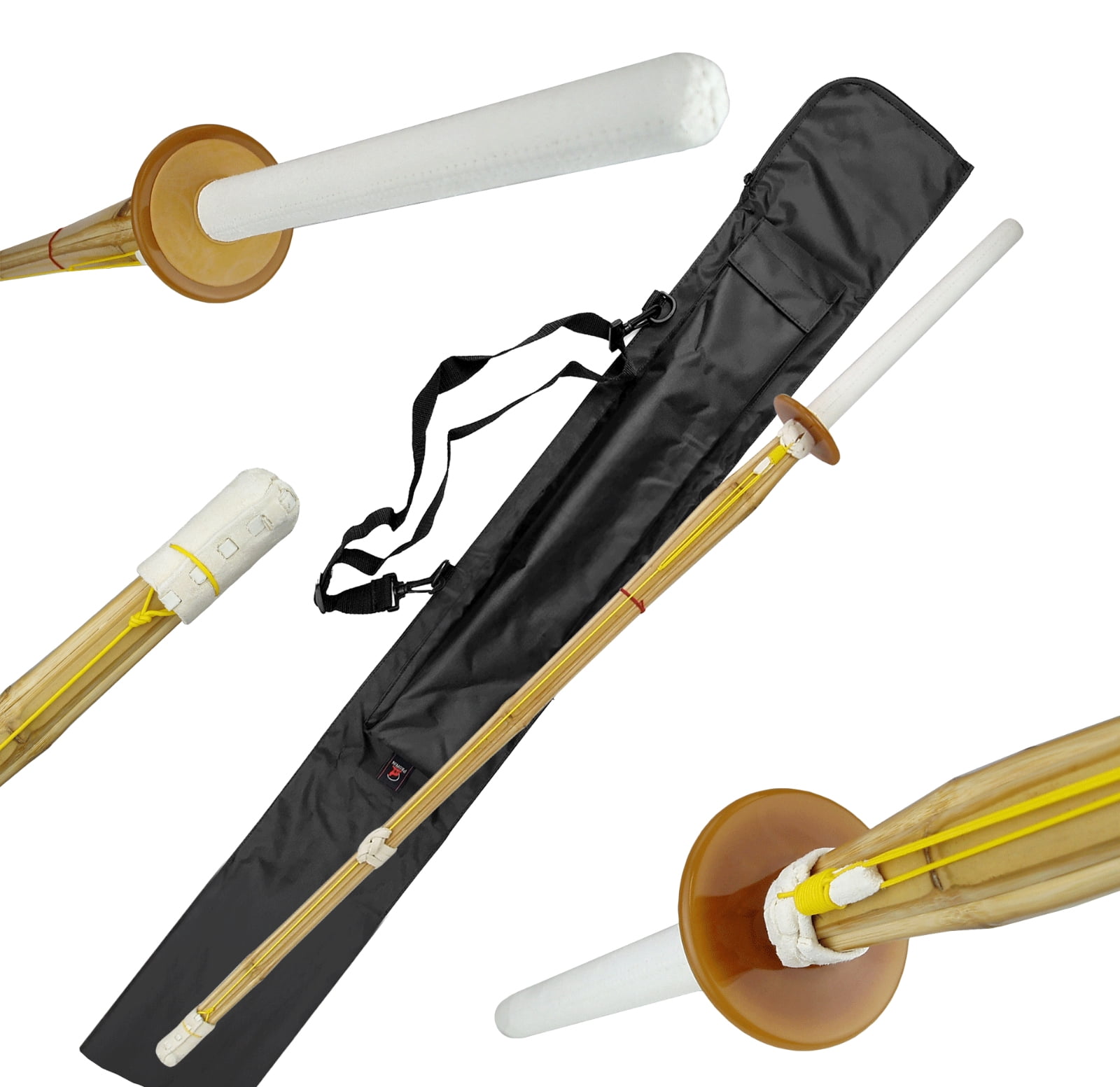 Kendo Shinai High Quality Bamboo Sword Special Training Samurai Katana Bokken with Carrying Case (#22 - 25" Overall)