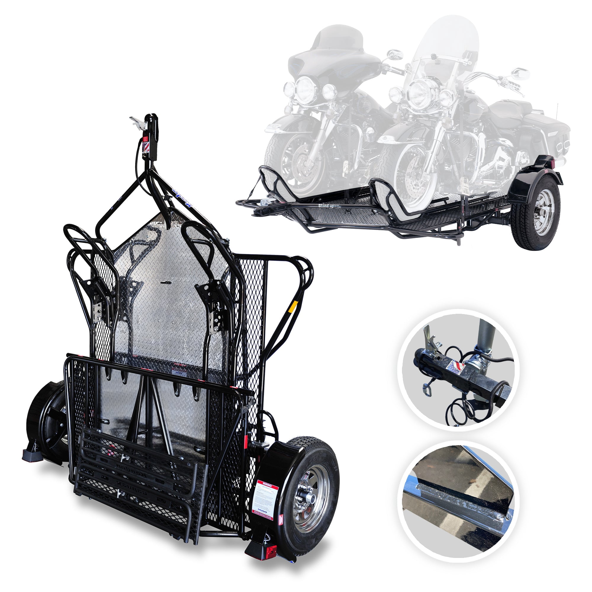 Kendon Dual Rail SLR Ride Up Motorcycle Trailer with 2000lb. Load