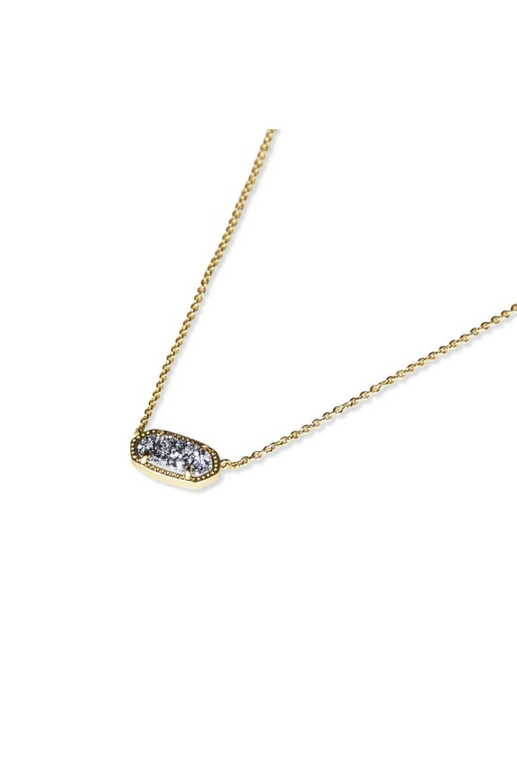 4217710682 Signature Elisa Gold Plated Platinum Drusy Pendant Necklace