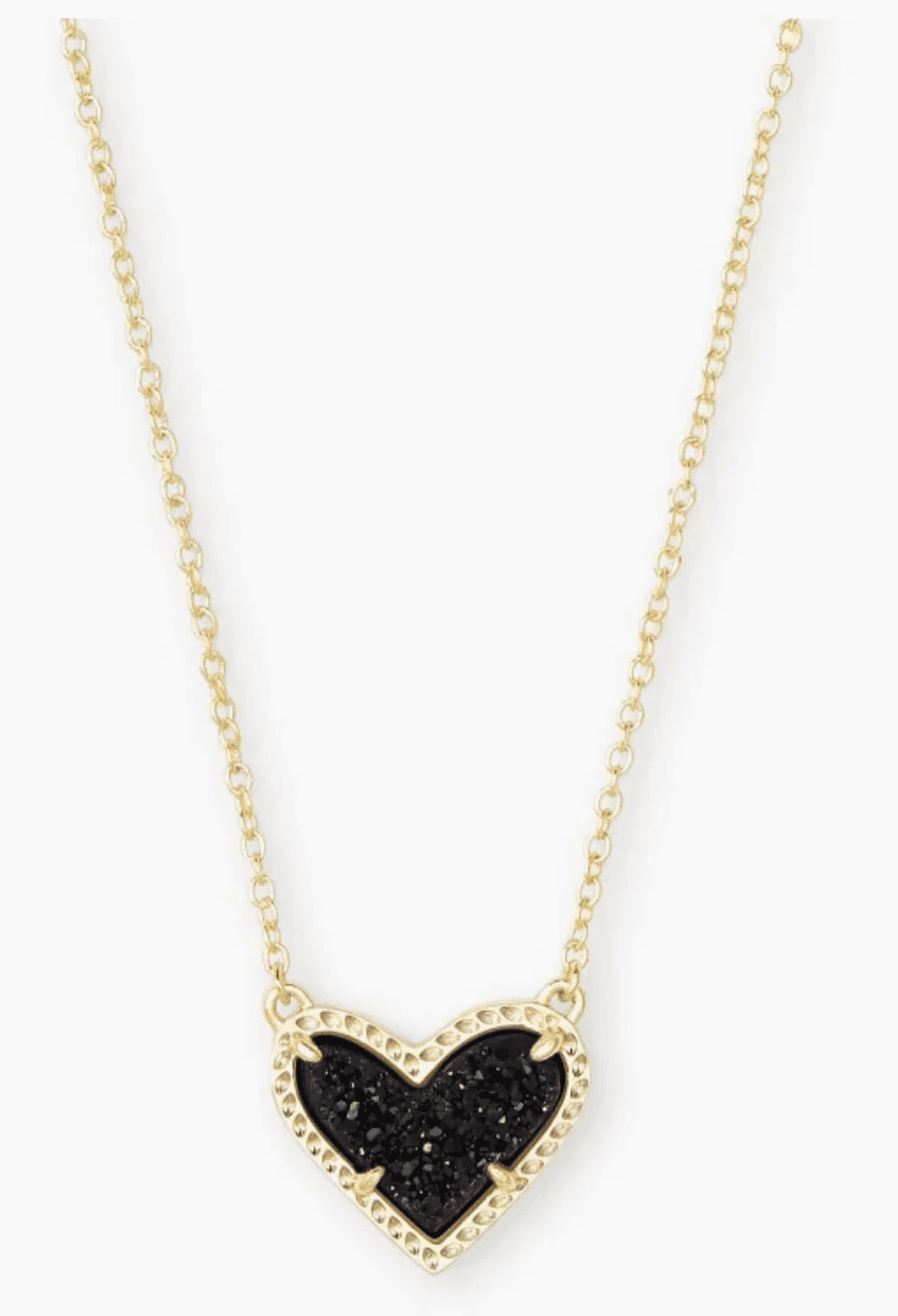 Kendra Scott Ari Heart Pendant, Women's Black 14k Gold