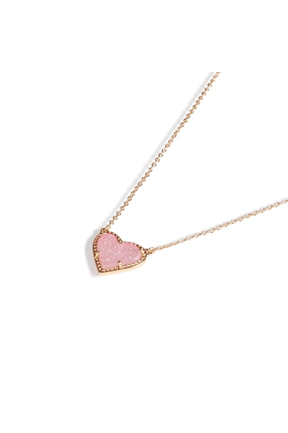 Ari Heart Link Chain Bracelet for Women, Fashion Jewelry, 14k Rose Gold-Plated, Pink Drusy 4217710130