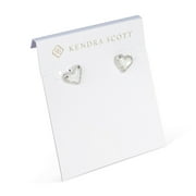 KENDRA SCOTT Ari Heart Stud Earrings for Women, Fashion Jewelry, Rhodium-Plated, Ivory Mother of Pearl 4217704870