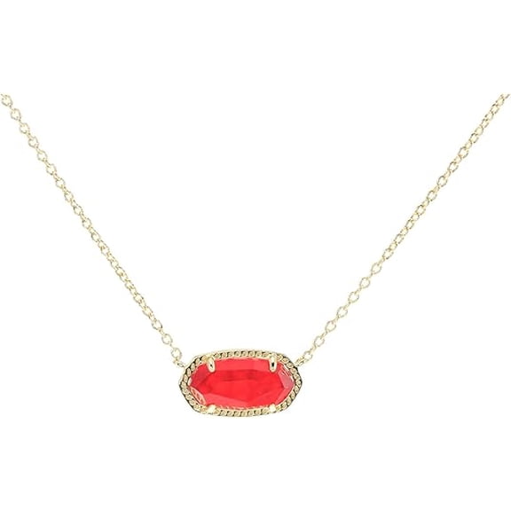 Kendra Scott Birthstone Elisa Necklace - January- Clear Berry