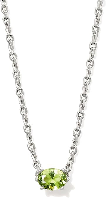 Kendra Scott Cailin Silver Pendant Necklace in Light Green Crystal