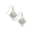 thumbnail image 1 of Kendra Scott Cass Drop Earrings Rhodium Gray Banded Agate One Size, 1 of 1