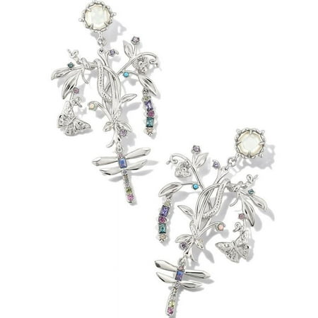 Kendra Scott Devin Convertible Silver Statement Earrings in Pastel Mix