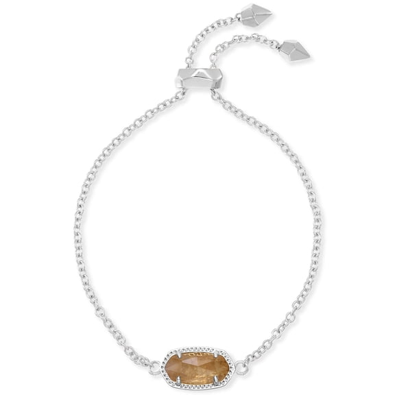 Kendra Scott Elaina Silver Adjustable Chain Bracelet in Citrine November