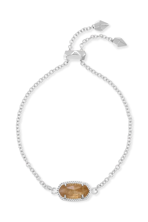 Elaina Silver Adjustable Chain Bracelet in Citrine November
