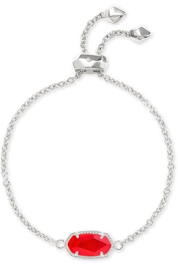 Elaina Silver Adjustable Chain Bracelet in Red Illusion