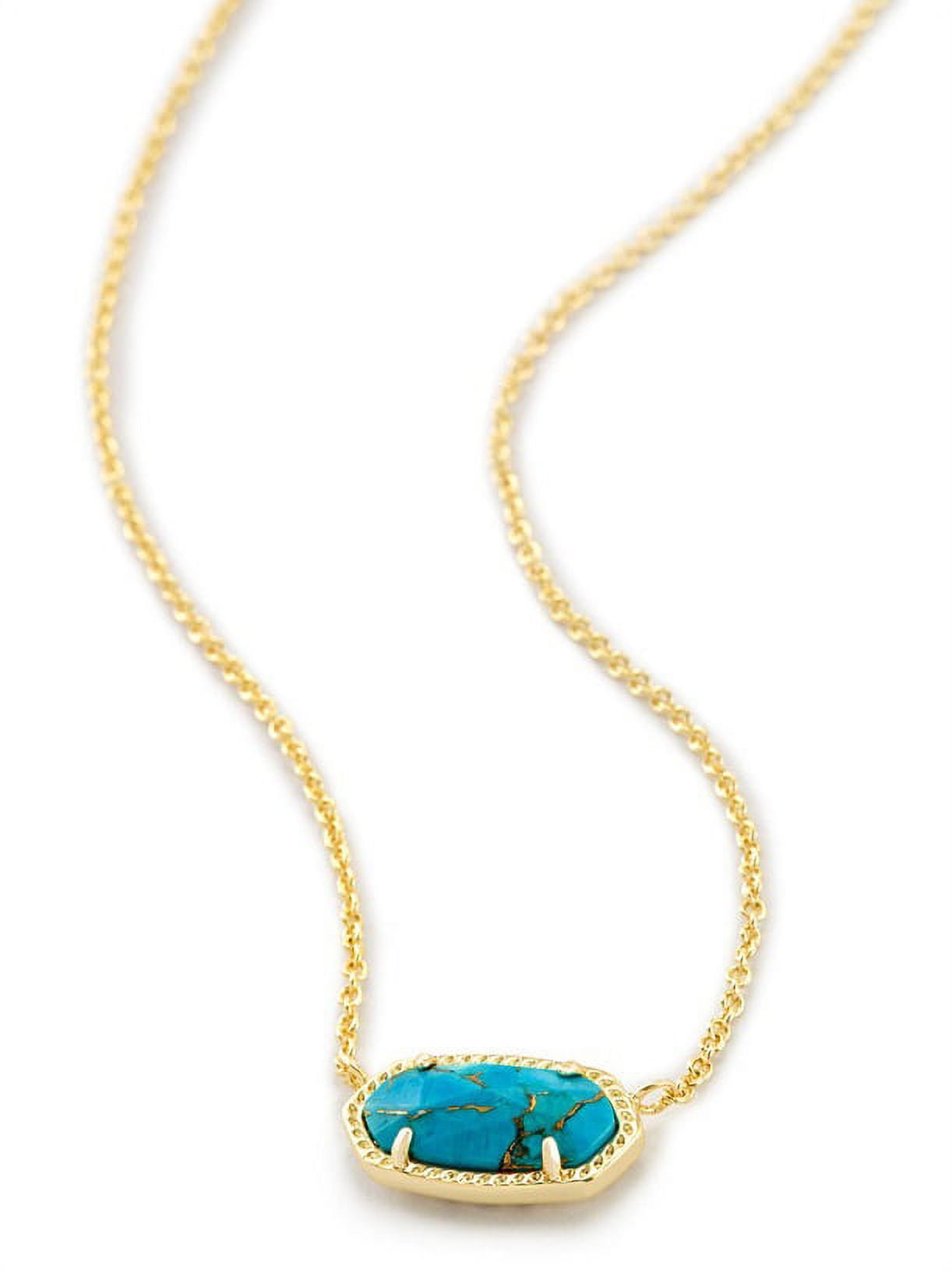 Kendra Scott Elisa Gold Pendant Necklace - Bronze Veined Turquoise -