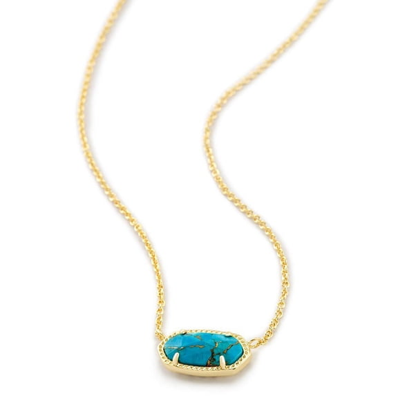 Kendra Scott Elisa Gold Pendant Necklace - Bronze Veined Turquoise -