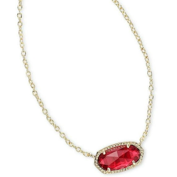 Kendra Scott Elisa Pendant Necklace in Red Berry, 14K Gold-Plated