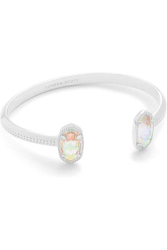 Elton Silver Cuff Bracelet in Dichroic Glass