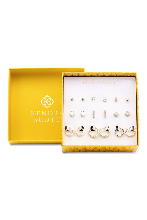 Gold Set Of 9 Earring Gift Set