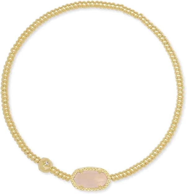 Kendra Scott Grayson Stretch Bracelet Gold Rose Quartz